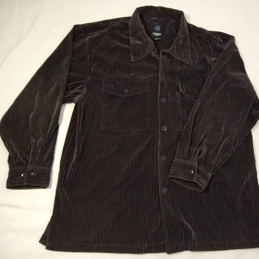 GODBODY Dark Brown Velour Shirt 2XL